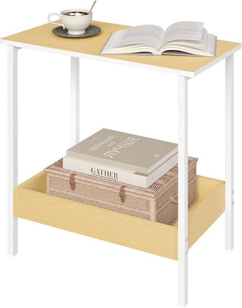 Rootz Side Table - Coffee Table - Console Table - Space-Saving Storage - 50x55x25 cm - Versatile Design - Metal & Wood Finish
