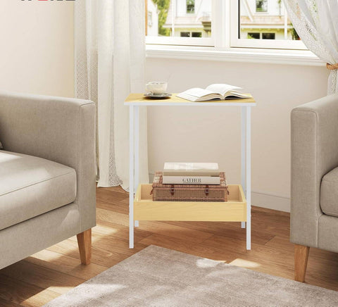 Rootz Side Table - Coffee Table - Console Table - Space-Saving Storage - 50x55x25 cm - Versatile Design - Metal & Wood Finish