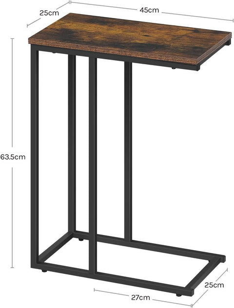 Rootz Side Table - Coffee Table - Bedside Table - Durable & Stable - 45cm x 25cm x 63.5cm
