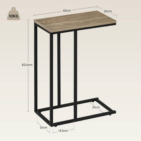 Rootz Side Table Coffee Table - Bedside Table - Stable & Durable - 45cm x 25cm x 63.5cm