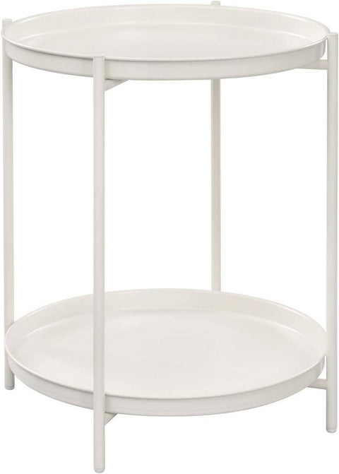 Rootz Round Coffee Table - Side Table - Metal Table with Storage - Removable Trays - 44cm x 53cm - Elegant Design