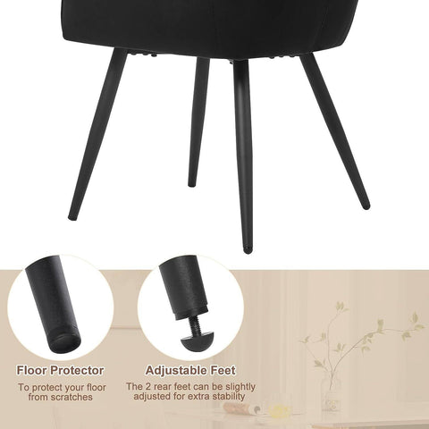 Rootz Velvet Dining Chair Set - Elegant Chairs - Comfortable Seating - High-Density Foam, Ergonomic Design, Sturdy Metal Frame - 57cm x 80cm x 57cm