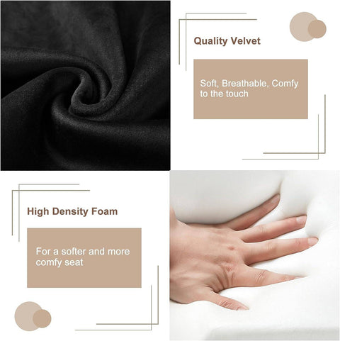 Rootz Velvet Dining Chair Set - Elegant Chairs - Comfortable Seating - High-Density Foam, Ergonomic Design, Sturdy Metal Frame - 57cm x 80cm x 57cm