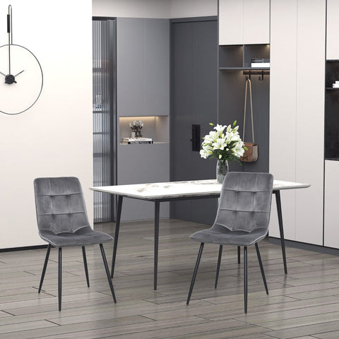 Rootz 4 Piece Dining Chair Set - Dining Seats - High Backrest Chairs - Maximum Comfort with Thick Padding - 45W x 63D x 90H cm