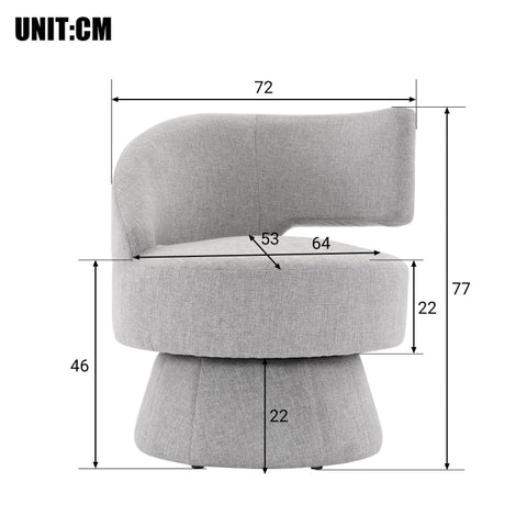 Rootz Swivel Chair - Office Chair - Rotating Chair - Ergonomic Support - 360° Rotation - 72cm x 53cm x 77cm