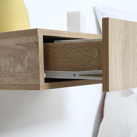 Rootz Set of 2 Wall Night Tables - Bedside Tables - Floating Tables - Space-Saving Design - 40cm x 30cm x 15cm