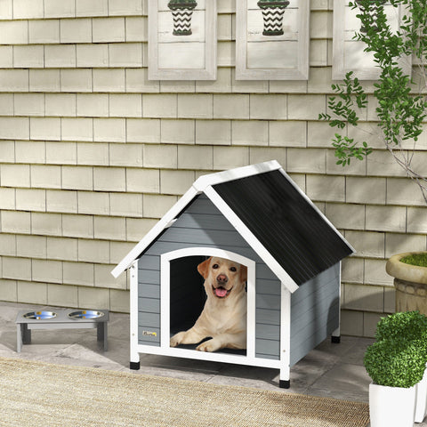 Rootz Wooden Dog House - Outdoor Pet Shelter - Weatherproof Kennel - Comfortable & Protective - 84 x 99 x 87 cm