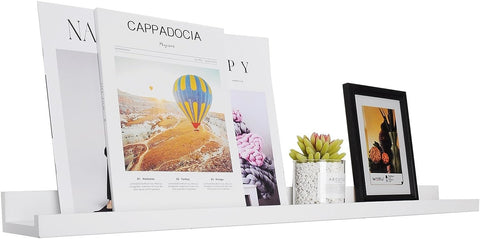 Rootz Floating Shelf - Wall Shelf - White Wall Rack - High-Quality MDF - Space-Saving - 100cm x 11cm x 9/5cm