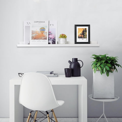 Rootz Floating Shelf - Wall Shelf - White Wall Rack - High-Quality MDF - Space-Saving - 100cm x 11cm x 9/5cm