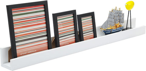 Rootz Floating Shelf - Wall Shelf - White Wall Rack - High-Quality MDF - Space-Saving - 100cm x 11cm x 9/5cm