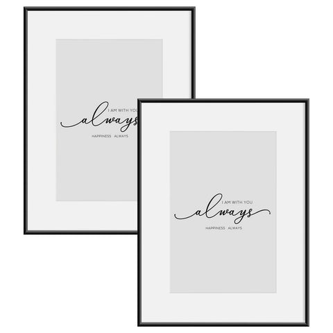 Rootz 2 Set Black Picture Frame - Photo Frame - Metal Frame - Durable Plexiglass - 20x30 cm