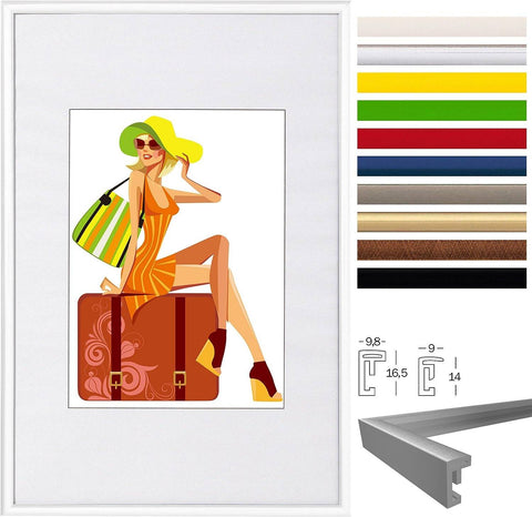 Rootz 3 Piece Set Picture Frame - Photo Frame - Art Frame - Protects Photos - White Passepartout - 30x40cm