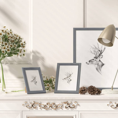 Rootz Wood Frame Photo Gallery - Artos Style - Glass Pane Frame - Durable & Versatile Decor - 10x15 cm