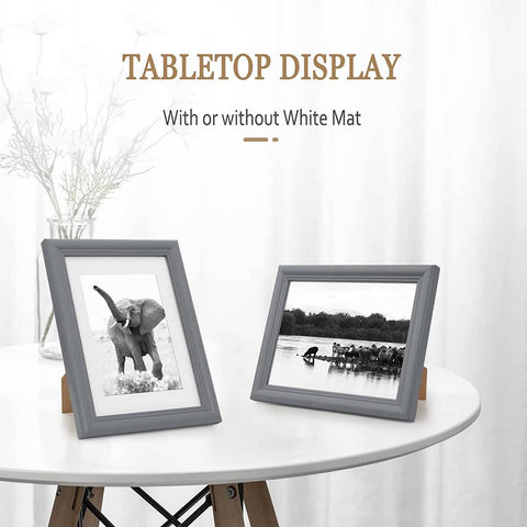 Rootz Image Frame Photo Gallery - Picture Frame - Artos Style Grey - Solid Wood - 13x18 cm with Glass Pane - Durable and Versatile Decor