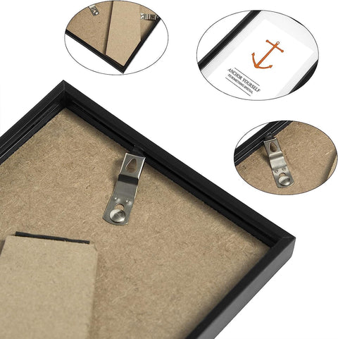 Rootz Picture Frame Set - Photo Gallery - Display Frames - Preserve Memories - 18x24 cm - Black- Durable Plastic & Glass