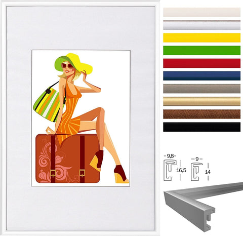 Rootz 10 Set Image Frames - Photo Gallery Frames - Real Glass Frames - Protects Photos - 13x18cm, White Finish