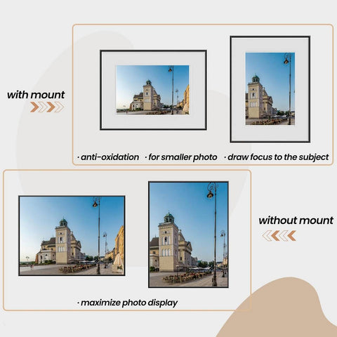 Rootz 2 Set Photo Frame - Picture Frame - Aluminum Matt Frame - Durable & Moisture-Resistant - 15x20 cm - Black Plexiglass