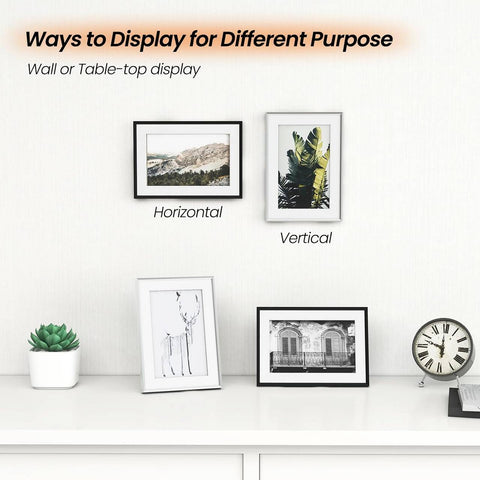 Rootz 4 Set Picture Frame - Photo Frame - Metal Frame - Durable Aluminum - 30x40 cm - Protects Photos - Horizontal/Vertical Display