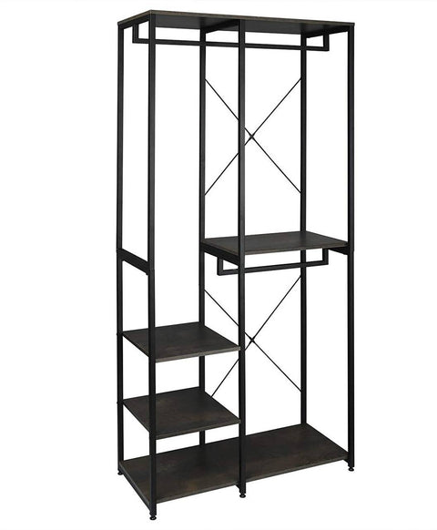 Rootz multifunctioneel kledingrek - kledingkastorganizer - kledingdisplay - voldoende opbergruimte, veelzijdig ontwerp, duurzame constructie - 90 cm x 40 cm x 204,5 cm