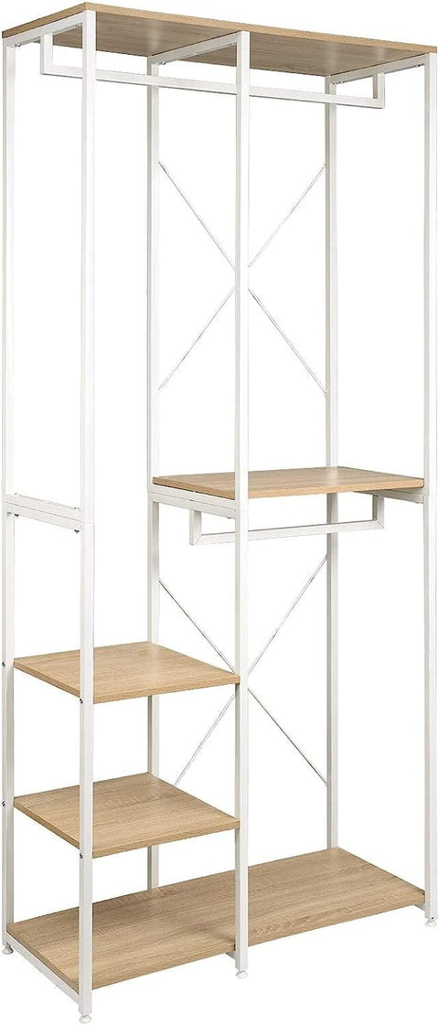 Rootz Multifunctional Clothes Rack - Garment Organizer - Wardrobe Stand - Ample Storage, Versatile Placement, Durable Construction - 90cm x 40cm x 204.5cm