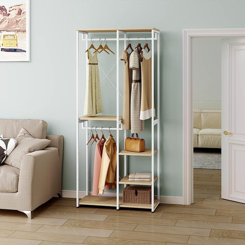 Rootz Multifunctional Clothes Rack - Garment Organizer - Wardrobe Stand - Ample Storage, Versatile Placement, Durable Construction - 90cm x 40cm x 204.5cm