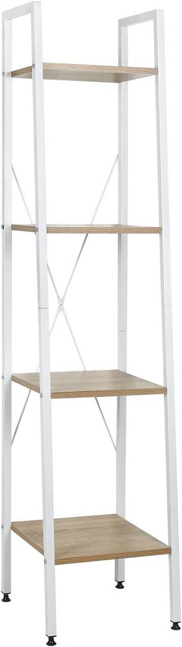 Rootz Standing Shelf - Storage Rack - Display Unit - Durable Metal & Wood Construction - Easy Assembly - Space-Saving Design - 34cm x 35cm x 148cm