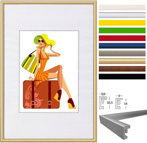 Rootz Picture Frame - Photo Frame - Display Frame - Waterproof & Durable - Gold Plastic 13x18cm