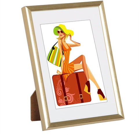 Rootz Picture Frame - Photo Frame - Display Frame - Waterproof & Durable - Gold Plastic 13x18cm