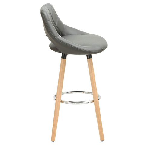 Rootz Set of 2 Bar Stools - Counter Chairs - High Chairs - Comfortable Seating - Ergonomic Design - Stylish & Versatile - Wood & Faux Leather - 96cm x 43cm x 40cm