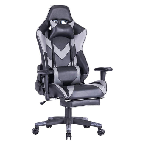Rootz Ultimate Gaming Chair - Office Chair - Ergonomic Computer Chair - High-Density Foam - Adjustable Recline - Retractable Footrest - 57cm x 50cm x 125-133cm