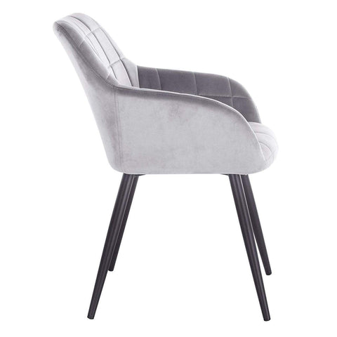 Rootz Velvet Dining Chair - Comfortable Seating - Stylish Armchair - Ergonomic Design - Durable & Easy Maintenance - Anti-Slip - 49cm x 43cm x 81cm
