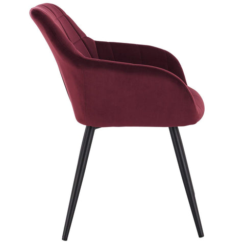 Rootz Velvet Dining Chair - Comfort Chair - Stylish Seating - Ergonomic Design - Durable Construction - Floor Protection - 49cm x 43cm x 81cm
