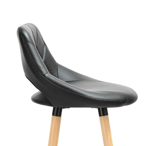 Rootz Set of 2 Bar Chairs - Counter Stools - High Chairs - Ergonomic Design - Sturdy Build - Modern Look - Faux Leather & Wood - 43cm x 40cm x 96cm