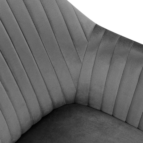 Rootz Set of 2 Dining Chairs - Velvet Chairs - Upholstered Chairs - Ergonomic Support - High-Quality Materials - Easy Assembly - 81cm x 40cm x 40cm