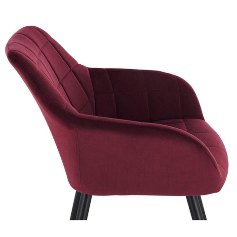 Rootz Velvet Dining Chair - Comfort Chair - Stylish Seating - Ergonomic Design - Durable Construction - Floor Protection - 49cm x 43cm x 81cm