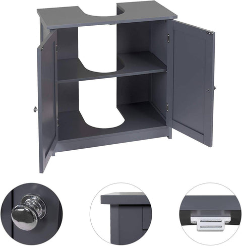 Rootz Modern Bathroom Cabinet - Storage Cabinet - Vanity Unit - High-Quality MDF - Adjustable Shelves - Water-Resistant - 60cm x 30cm x 60cm