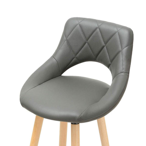 Rootz Set of 2 Bar Stools - Counter Chairs - High Chairs - Comfortable Seating - Ergonomic Design - Stylish & Versatile - Wood & Faux Leather - 96cm x 43cm x 40cm