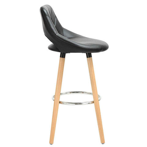 Rootz Set of 2 Bar Chairs - Counter Stools - High Chairs - Ergonomic Design - Sturdy Build - Modern Look - Faux Leather & Wood - 43cm x 40cm x 96cm