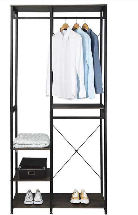 Rootz multifunctioneel kledingrek - kledingkastorganizer - kledingdisplay - voldoende opbergruimte, veelzijdig ontwerp, duurzame constructie - 90 cm x 40 cm x 204,5 cm