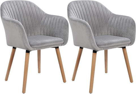 Rootz Set of 2 Dining Chairs - Velvet Kitchen Chairs - Living Room Seating - Ergonomic Support - Easy Assembly - Durable & Stable - 81cm x 40cm x 40cm