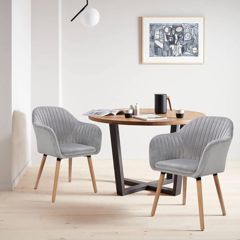 Rootz Set of 2 Dining Chairs - Velvet Kitchen Chairs - Living Room Seating - Ergonomic Support - Easy Assembly - Durable & Stable - 81cm x 40cm x 40cm