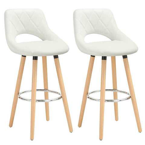 Rootz Set of 2 Bar Chairs - Counter Stools - High Chairs - Ergonomic Support - Easy Assembly - Durable Design - 43cm x 40cm x 96cm