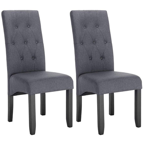Rootz Upholstered Dining Chairs Set - Elegant Seating - Comfortable Chairs - Durable, Stylish, Ergonomic Design - Linen & Solid Wood - 107cm x 47cm x 42cm