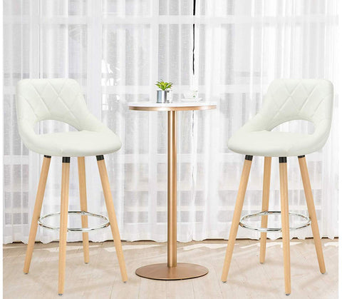 Rootz Set of 2 Bar Chairs - Counter Stools - High Chairs - Ergonomic Support - Easy Assembly - Durable Design - 43cm x 40cm x 96cm