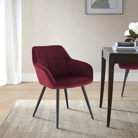 Rootz Velvet Dining Chair - Comfort Chair - Stylish Seating - Ergonomic Design - Durable Construction - Floor Protection - 49cm x 43cm x 81cm