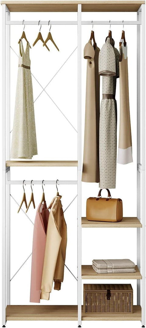 Rootz Multifunctional Clothes Rack - Garment Organizer - Wardrobe Stand - Ample Storage, Versatile Placement, Durable Construction - 90cm x 40cm x 204.5cm