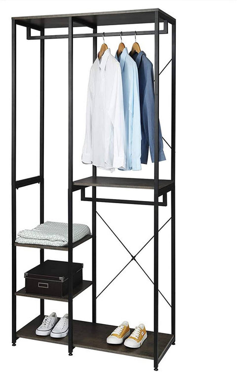 Rootz multifunctioneel kledingrek - kledingkastorganizer - kledingdisplay - voldoende opbergruimte, veelzijdig ontwerp, duurzame constructie - 90 cm x 40 cm x 204,5 cm