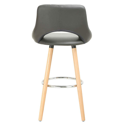 Rootz Set of 2 Bar Stools - Counter Chairs - High Chairs - Comfortable Seating - Ergonomic Design - Stylish & Versatile - Wood & Faux Leather - 96cm x 43cm x 40cm