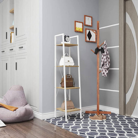 Rootz Standing Shelf - Storage Rack - Display Unit - Durable Metal & Wood Construction - Easy Assembly - Space-Saving Design - 34cm x 35cm x 148cm