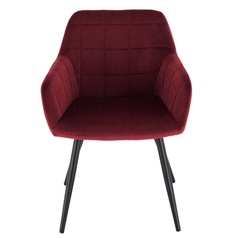 Rootz Velvet Dining Chair - Comfort Chair - Stylish Seating - Ergonomic Design - Durable Construction - Floor Protection - 49cm x 43cm x 81cm